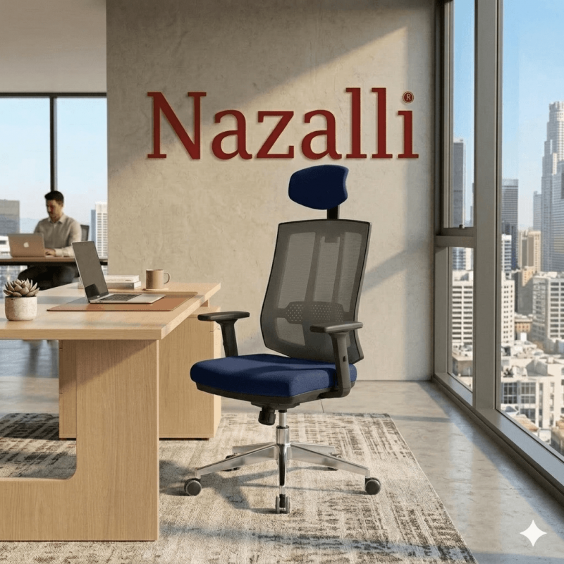 Ergonomik Ofis Koltuğu - Başlıklı ve Bel Destekli Fileli Çalışma Koltuğu