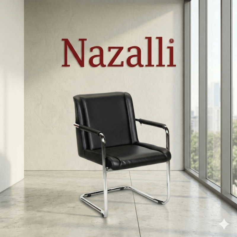 Nazalli Royal RYL-01 Siyah Suni Deri U Ayaklı Misafir Koltuğu