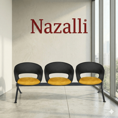 Nazalli Solid Üçlü Bekleme Koltuğu - Fonksiyonellik ve Şıklık Bir Arada