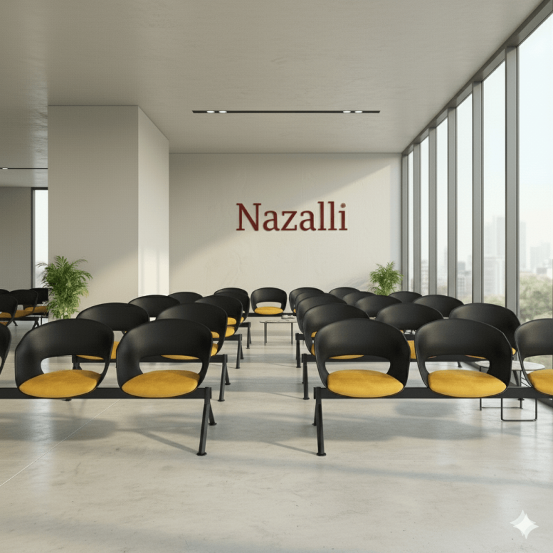 Nazalli Solid Üçlü Bekleme Koltuğu - Fonksiyonellik ve Şıklık Bir Arada