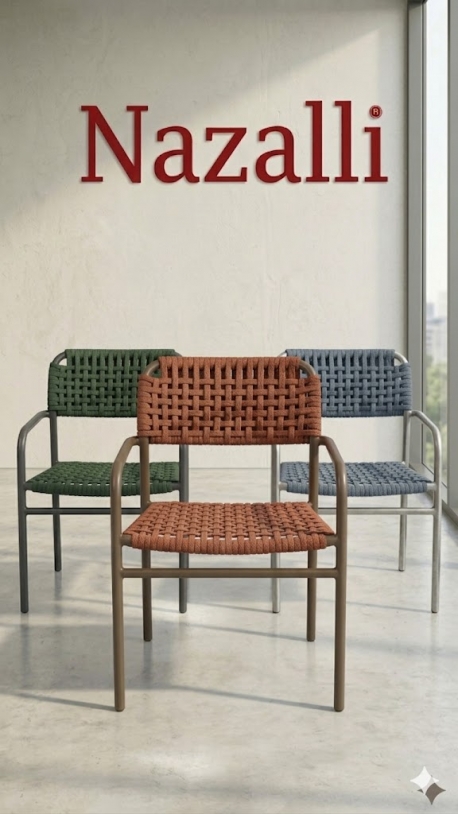 Örme Bahçe Sandalyesi - Modern Halat Örgü Dış Mekan Tasarımı