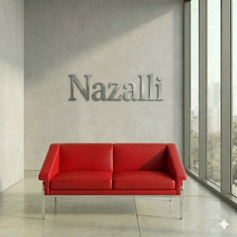 Nazalli GNZ-02 Modern Bekleme Koltuğu - Krom Ayaklı Deri ve Kumaş Ofis Kanepesi